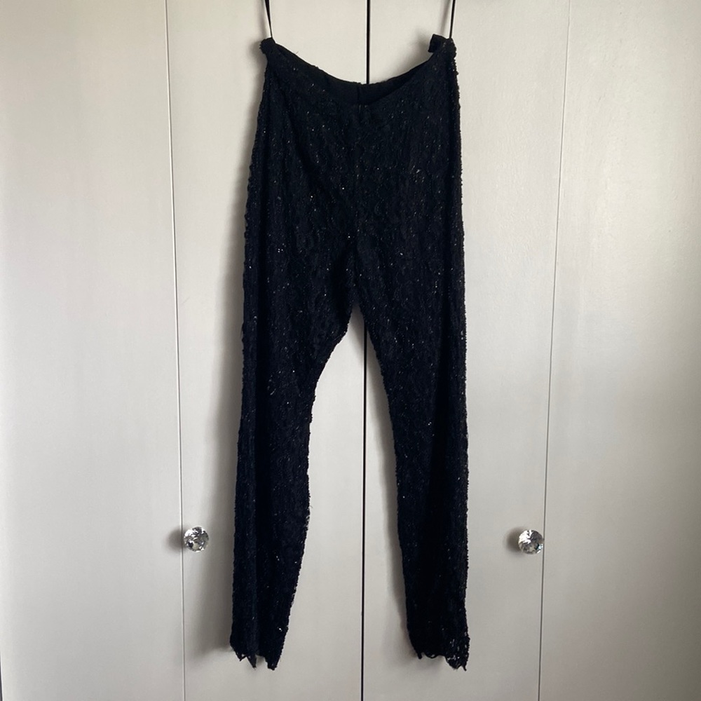 Fabulous fully beaded black pants.  Size 6P. Lined but sheer.